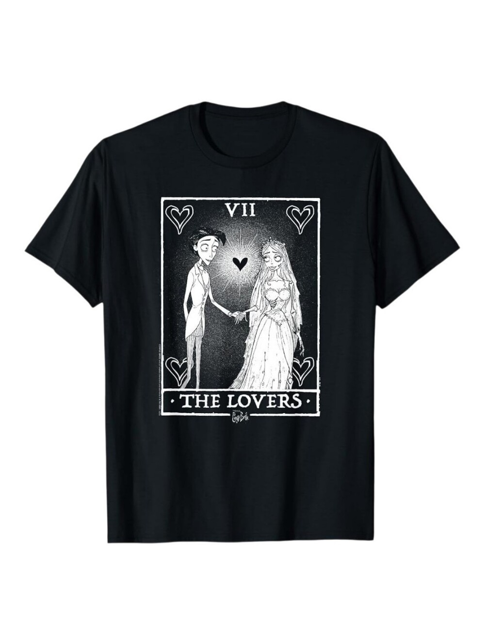 Corpse Bride The Lovers Tarot Card Graphic Victor And Bride Movie T-shirt Sz M